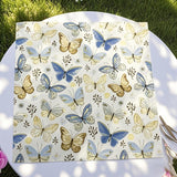 20 Pcs Paper Beverage Napkins 2 Ply Ivory with Field Herbs and Butterfly Print 6.5"x6.5"