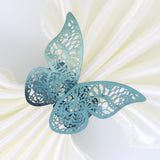 50 Pc Paper Napkin Rings Shimmery Butterfly Laser Cut Mirror Indigo