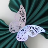 50 Pc Paper Napkin Rings Shimmery Butterfly Laser Cut Mirror Color