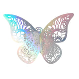 50 Pc Paper Napkin Rings Shimmery Butterfly Laser Cut Mirror Color