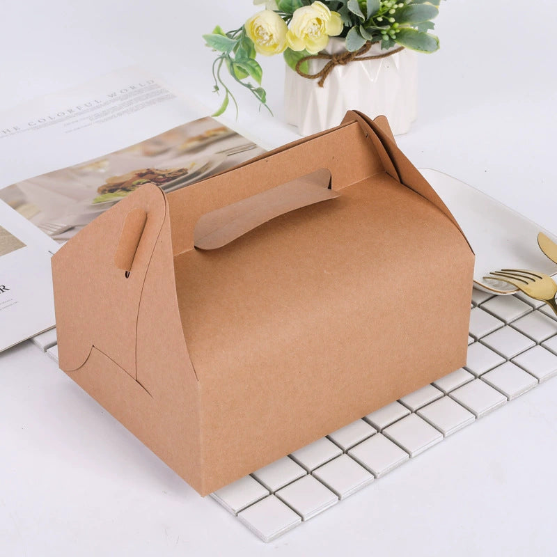 25 Pc Party Favor Gift Tote Gable Box Bags 6.4"x3.5"x5.7" Brown