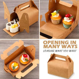 25 Pc Party Favor Gift Tote Gable Box Bags 6.4"x3.5"x5.7" Brown