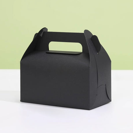 25 Pc Party Favor Gift Tote Gable Box Bags 6.4"x3.5"x5.7" Black
