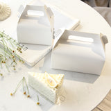25 Pc Party Favor Gift Tote Gable Box Bags 6.4"x3.5"x5.7" White