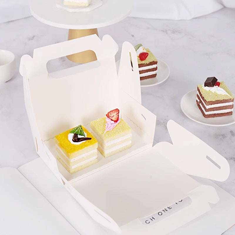 25 Pc Party Favor Gift Tote Gable Box Bags 6.4"x3.5"x5.7" White