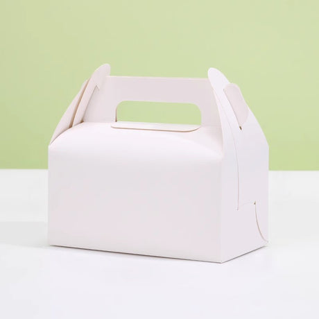 25 Pc Party Favor Gift Tote Gable Box Bags 6.4"x3.5"x5.7" White