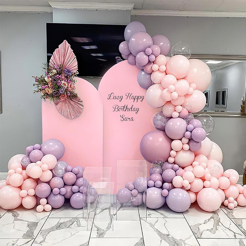 Light Pink Polyester Wedding Arch Cover