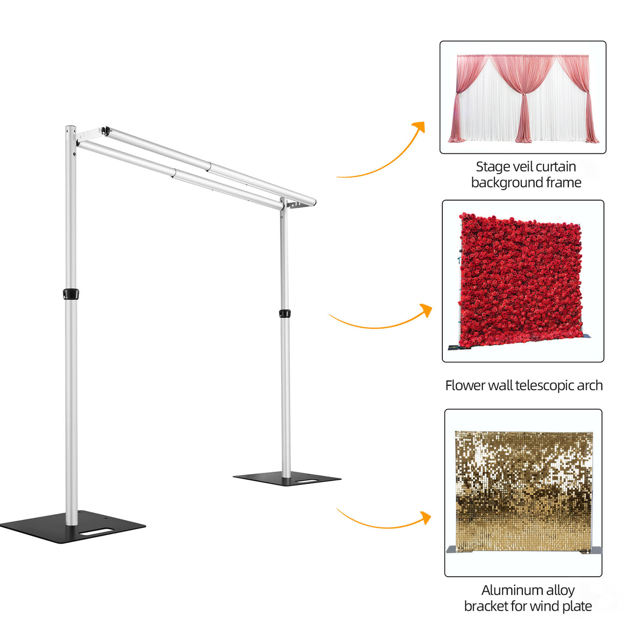 Double Pipe and Drape Backdrop Stand Kit 10x10FT