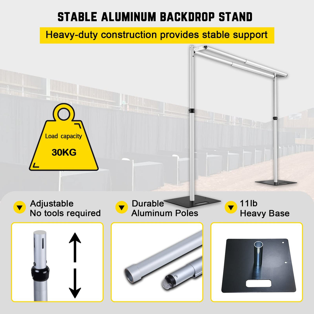 Double Pipe and Drape Backdrop Stand Kit 10x10FT