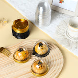 50 Pc Round Dome Design Plastic Cupcake Favor Containers 3" Black and Clear