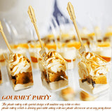 24 Pc Plastic Forks 8" Metallic Gold Baroque Style