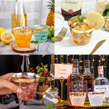 25 Pcs Plastic Party Cups 9oz Clear Crystal with Gold Rim