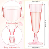 12 Pcs Plastic Champagne Glasses 5oz Transparent Pink