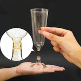 12 Pcs Plastic Champagne Glasses 5oz Gold Glittered Short Stem