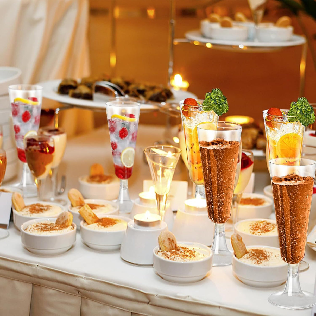 12 Pcs Plastic Champagne Glasses 5oz Clear
