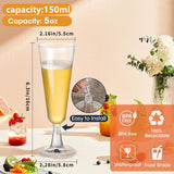 12 Pcs Plastic Champagne Glasses 5oz Clear