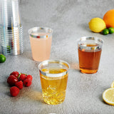 25 Pcs Plastic Tumbler Cups 10oz Clear with Silver Rim
