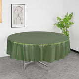 5 Pcs Plastic Table Covers 84" Drak Green Round