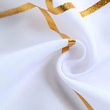 Polyester Rectangle Tablecloth With Gold Foil Geometric Pattern 90"x156" White