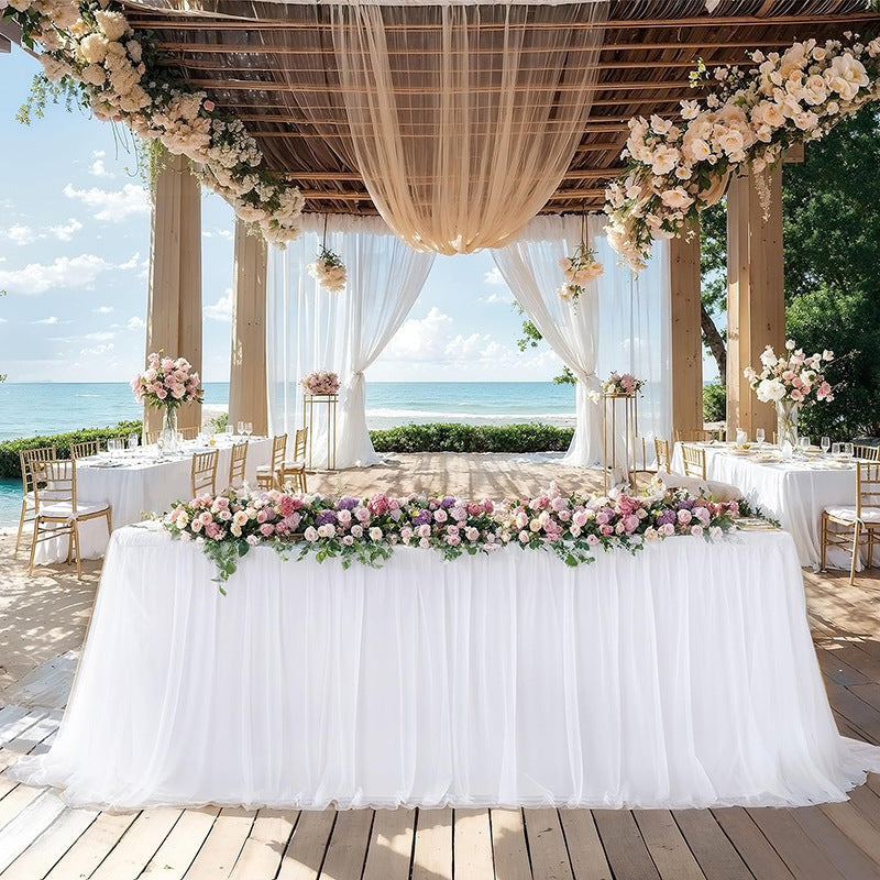 Polyester Table Skirt 14ft White