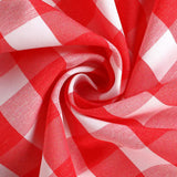 Polyester Checkered Rectangle Tablecloth White/Watermelon Red