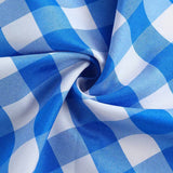 Polyester Checkered Rectangle Tablecloth White/Light Blue