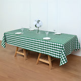Polyester Checkered Rectangle Tablecloth White/Green