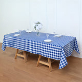 Polyester Checkered Rectangle Tablecloth White/Dark Blue