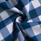 Polyester Checkered Rectangle Tablecloth White/Dark Blue