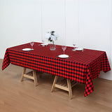 Polyester Checkered Rectangle Tablecloth Black/Red