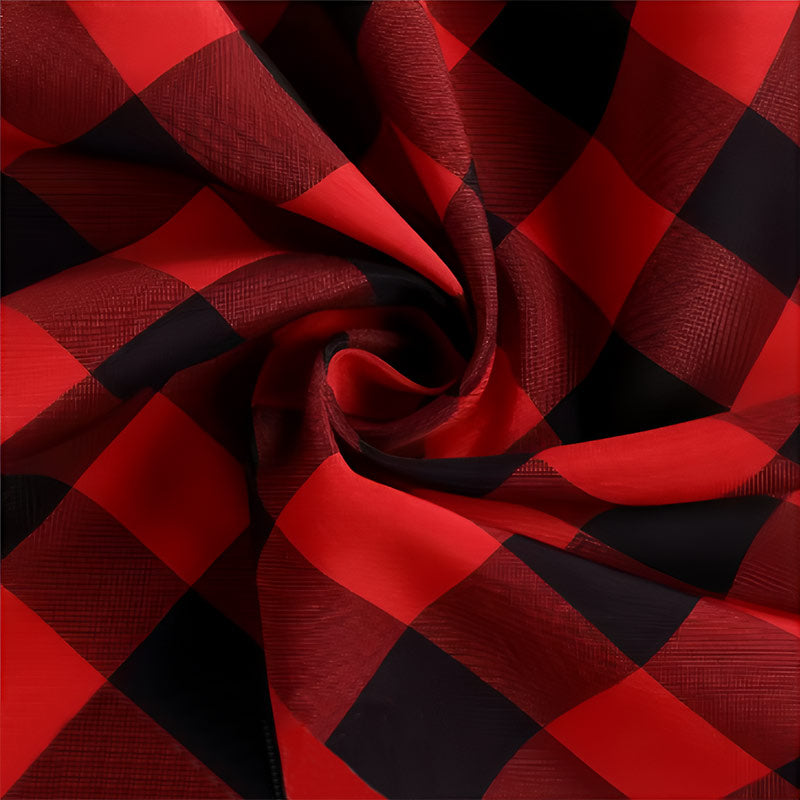 Polyester Checkered Rectangle Tablecloth Black/Red