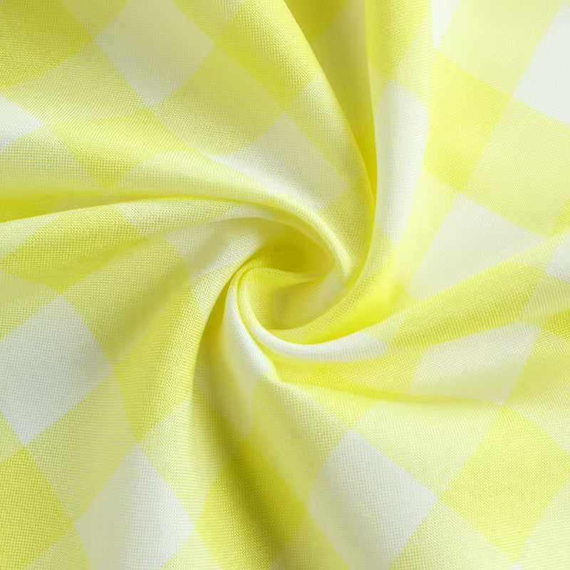 Polyester Checkered Rectangle Tablecloth White/Yellow