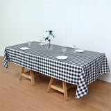 Polyester Checkered Rectangle Tablecloth White/Black