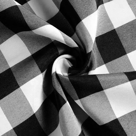 Polyester Checkered Rectangle Tablecloth White/Black