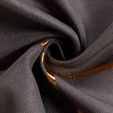 Polyester Round Tablecloth With Gold Foil Geometric Pattern 120" Dark Gray