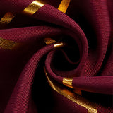 Polyester Rectangle Tablecloth With Gold Foil Geometric Pattern 90"x156" Wine Red