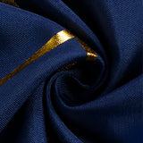 Polyester Rectangle Tablecloth With Gold Foil Geometric Pattern 90"x156" Navy Blue