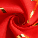 Polyester Rectangle Tablecloth With Gold Foil Geometric Pattern 90"x156" Red