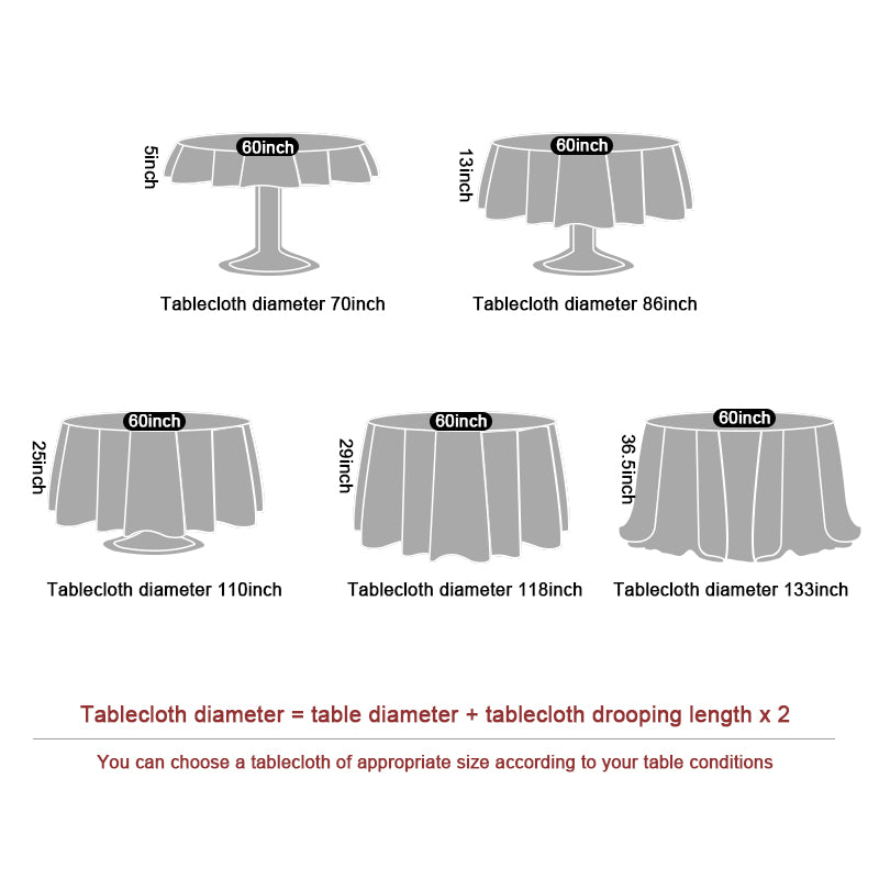 Polyester Round Tablecloth 118" Light Brown