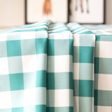 Polyester Checkered Round Tablecloth White/Apple Green