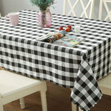 Polyester Checkered Square Tablecloth 54"x54" White/Black