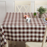 Polyester Checkered Square Tablecloth 54"x54" White/Dark Coffee