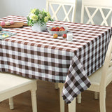 Polyester Checkered Square Tablecloth White/Dark Coffee