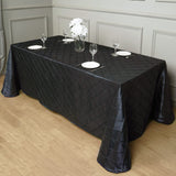 Polyester Solid Color Checkered Tablecloth Rectangle Black