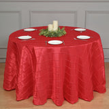 Polyester Solid Color Checkered Tablecloth Round 132" Red