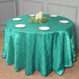 Polyester Solid Color Checkered Tablecloth Round 132" Lake Blue