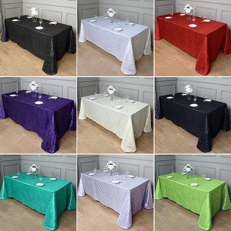 Polyester Solid Color Checkered Tablecloth Rectangle Lake Blue