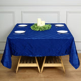 Polyester Solid Color Checkered Tablecloth Square Royal Blue