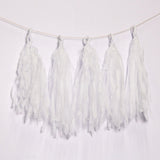 12 Pc Pre-Tied Paper Fringe Tassels White