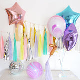 12 Pc Pre-Tied Paper Fringe Tassels Mint Green